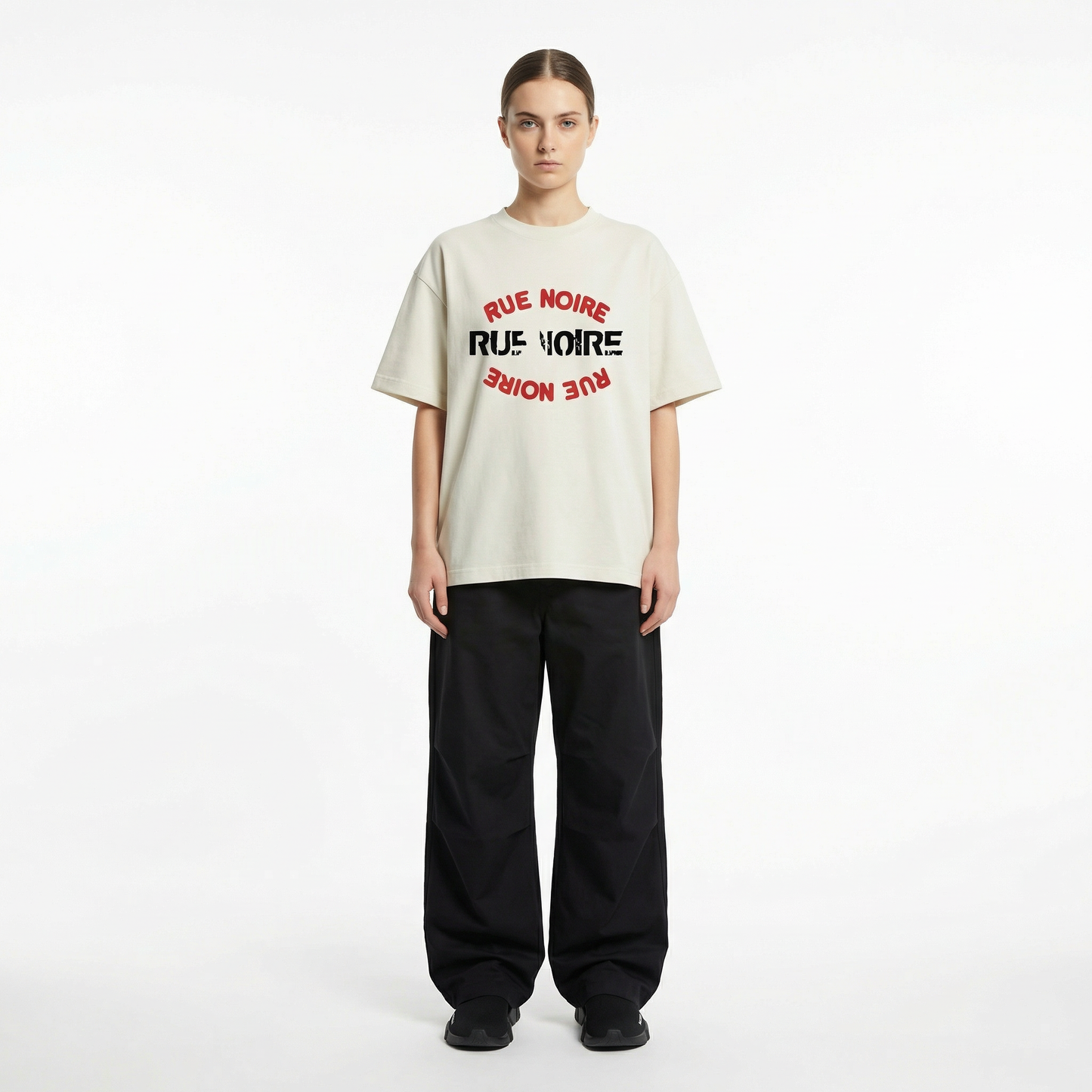 Rue Noire – Circle Logo White Tee